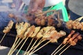 Chicken and beef Sate or Satay Royalty Free Stock Photo