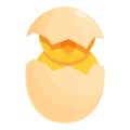 Chicken bird hatching icon cartoon vector. Easter egg Royalty Free Stock Photo