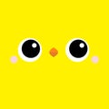 Chicken bird square face head icon. Cartoon funny baby character. Cute kawaii animal portrait. Kids print for poster, t-shirt