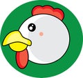 Chicken head illustration vector icon