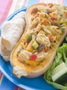 Chicken Biriyani served in a Roasted squash Royalty Free Stock Photo