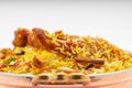 Chicken Biryani in brass serving bowl Royalty Free Stock Photo