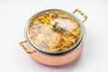 Chicken Biryani i n brass serving bowl Royalty Free Stock Photo