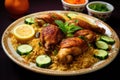 Chicken Biryani Chicken Biryani or Biryani is a popular Indian dish made with basmati rice cooked in a bowl, Chicken kabsa,