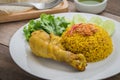Chicken biryani or rice with curried chicken Royalty Free Stock Photo