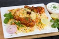 Chicken biryani Spicy Indian Malabar biryani Hyderabadi biryani Royalty Free Stock Photo