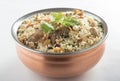 Chicken biryani on white background Royalty Free Stock Photo