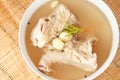 Chicken bone stock soup Royalty Free Stock Photo