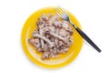 Chicken bones on plate