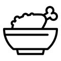 Chicken bowl icon outline vector. Nugget food