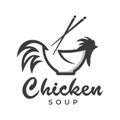 Chicken bowl logo template, suitable for traditional food business, noodles, fast food restaurant, Korean food, Japanese food