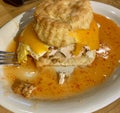 Chicken Breakfast Biscuit with Cheddar Cheese