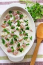 Chicken breast and cauliflower casserole ready to cook Royalty Free Stock Photo