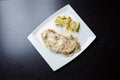 Chicken Breast in Creamy White Wine and Mushroom Sauce Royalty Free Stock Photo