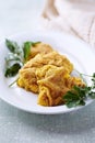 Chicken Breast Fillet with a Cornflour Coating Royalty Free Stock Photo