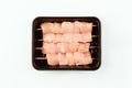 Chicken skewers.Chicken breast Fillets.Fresh,raw chicken in the package. Closeup of chicken meat. Procurement for Royalty Free Stock Photo