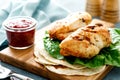 Chicken breast grilled and cranberry sauce Royalty Free Stock Photo