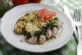 Chicken breast with Pesto sauce and vegetables Royalty Free Stock Photo