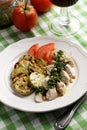 Chicken breast with Pesto sauce and vegetables Royalty Free Stock Photo