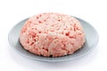 Chicken breast or rabbit low fat minced meat on plate Royalty Free Stock Photo