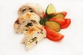 Chicken Breast Rolled Portion Stuffed Baked Homemade Diet Food Dinner Chiken Breast Meat