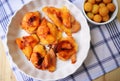 Chicken breast stuffed and roasted in the oven. Royalty Free Stock Photo