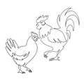 chicken breeding. animal husbandry. livestock. vector illustration on a white background Royalty Free Stock Photo