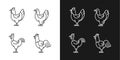 Chicken breeds linear icons set for dark and light mode Royalty Free Stock Photo