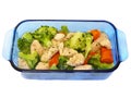 Chicken & broccoli & carrot stir-fry in butter Royalty Free Stock Photo