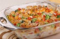 Chicken and Broccoli Casserole Closeup Royalty Free Stock Photo