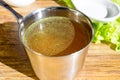 Chicken broth, bouillon, clear soup. Royalty Free Stock Photo