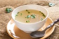 Chicken broth with parsley Royalty Free Stock Photo