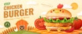 Chicken burger ad banner