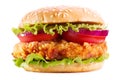 Chicken burger isolated on white background Royalty Free Stock Photo