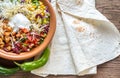 Chicken burrito bowl Royalty Free Stock Photo