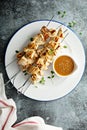 Chicken cabobs with ginger sauce Royalty Free Stock Photo