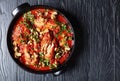 Chicken Cacciatore in a black dutch oven Royalty Free Stock Photo