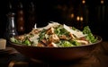 Chicken Caesar Salad with Croutons. Generative AI