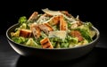 Chicken Caesar Salad with Croutons. Generative AI