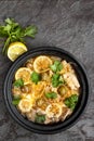 Chicken Casserole with Lemon Olives and Cilantro Royalty Free Stock Photo