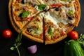 Chicken Cheese Burst Pizza Veg Cheese Burst Pizza Photography Foodphotography Royalty Free Stock Photo