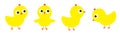 Chicken chick bird set line. Face head. Cute cartoon funny kawaii baby character. Happy Easter. Friends forever. Greeting card. Royalty Free Stock Photo