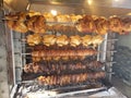 Chicken chickens on the skewer , roasted chicken