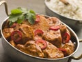 Chicken Chili Tikka Masala with Fragrant Basmati R Royalty Free Stock Photo