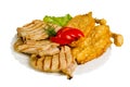Chicken chops grilled isolated Royalty Free Stock Photo