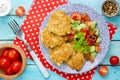 Chicken chops with salad