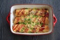 Chicken & Chorizo Enchiladas Royalty Free Stock Photo