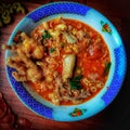 chicken claw soup with super spicy sauce Royalty Free Stock Photo