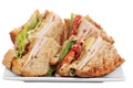 Chicken club sandwich isolated Royalty Free Stock Photo