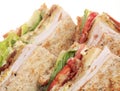 Chicken club sandwich isolated Royalty Free Stock Photo